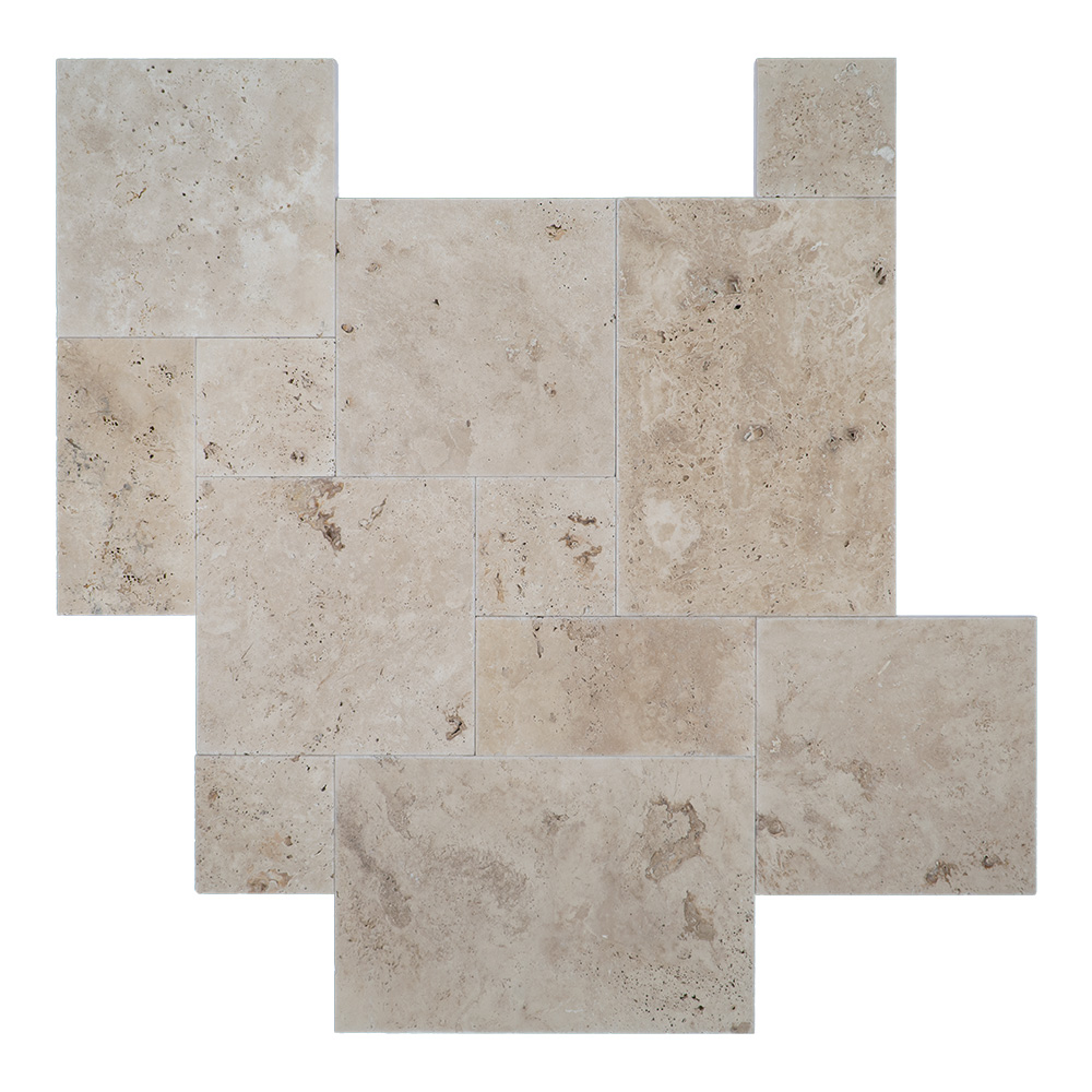 Ivory Miami Tumbled Travertine Paver - USA Marble LLC